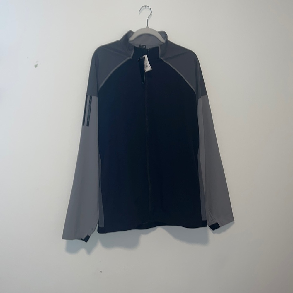 NWT Mens Black and Gray Adidas Windbreaker